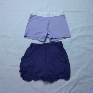 Girls' Shorts 3T 18M Blue Purple Garanimals Issac Mizrahi Set of 2 Kids Shorts